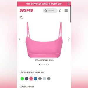NWT Skims- Cotton Rib Scoop Bralette